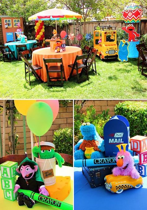 Sesame Street Birthday Party Ideas Boy, Cookie Monster Birthday, Elmo Birthday Party, Sesame Street Birthday Party, Elmo Party, Sesame Street Party, Elmo Birthday, Sesame Street Birthday, Street Party