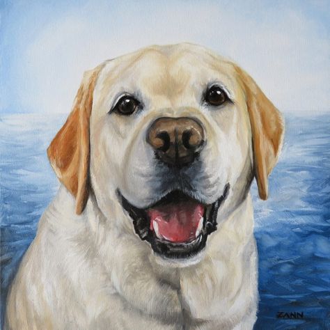 Paint Brushes Photography, Labrador Art Dog Paintings, Painting A Dog Portrait, Yellow Lab Painting, Abstract Labrador Painting, Yellow Lab Painting Acrylic, Dog Caricature, Black Labs Dogs, Labrador Art