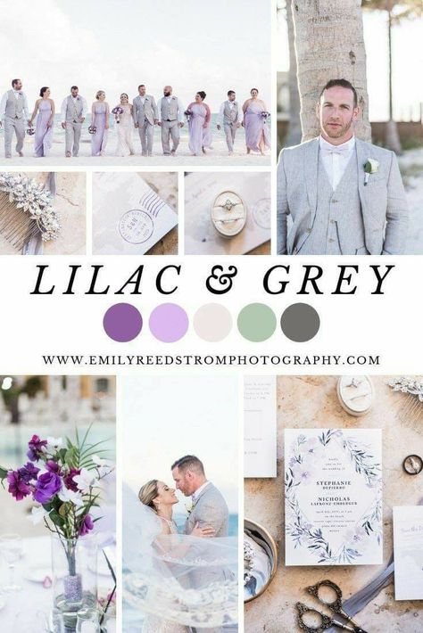 Purple And Grey Wedding, Grey Wedding Colors, Lilac Wedding Themes, Light Purple Wedding, Lavender Wedding Theme, Bridals By Lori, Gray Wedding Colors, Grey Lilac, Purple Stuff