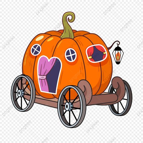 Halloween Pumpkin Carriage, Pumpkin Cart, Disney Illustration, Cartoon Halloween, Pumpkin Carriage, Cinderella Disney, Cartoon Toys, Event Flyer Templates, Car Illustration