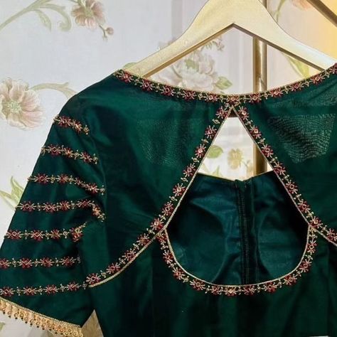 Enhance your ethnic style with our Dark Green Designer Zardosi Maggam Work Blouses! 🌿✨ Fabric: Luxurious Half Pattu/Raw Silk Dispatch: 4 days Price: ₹2300 (Unstitched) | ₹2850 (Stitched) Customizable colors & sizes available Reach us 📞 96404 90158 for enquires and bookings Crafted with intricate Zardosi work, these blouses add the perfect blend of tradition and elegance to your look. Ideal for weddings and festive occasions, make a bold statement and shine wherever you go! 🌸 #DarkGree... Dark Green Blouse Designs, Green Blouse Designs, Dark Green Blouse, Zardosi Work, Maroon Blouse, Aari Work Blouse, Maggam Work Blouses, Work Blouses, Maggam Work