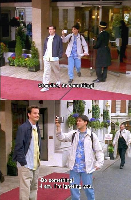 chandler and joey Joey Quotes, Monica Rachel Phoebe, Chandler And Joey, Friends London, Chandler Joey, Monica Rachel, Joey Chandler, Kwon Hyuk, Friends Scenes