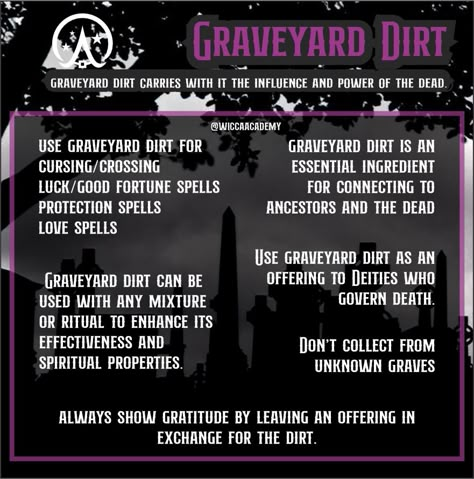 Graveyard Dirt Witchcraft, Graveyard Dirt Uses Witchcraft, Graveyard Magic, Graveyard Dirt, Witchy Spells, Hoodoo Magic, Goddess Magick, Hoodoo Conjure, Hoodoo Spells