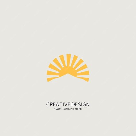 Premium Vector | Sun logo vector Four Seasons Logo Design, Premium Logo Design Ideas, Sun Logo Graphics, Sunrise Symbol, Sun Logo Design Ideas, Sun Logos, Sun Graphic Design, Rising Sun Logo, Serenity Logo