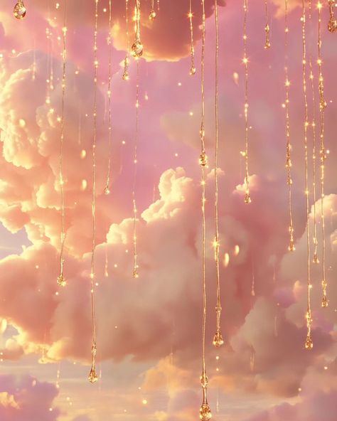 Its raining gold 🌟 . . #rain #ai #gold #rainyday #pink #cloudy #photooftheday #digitalart #digitalartist #midjourney Light Pink And Gold Aesthetic, Cute Rain Wallpaper, Rose Gold Pink Aesthetic, Gold And Pink Aesthetic, Glimmer Aesthetic, Yellow And Pink Aesthetic, Princess Pink Aesthetic, Pink And Gold Aesthetic, Pink Gold Aesthetic