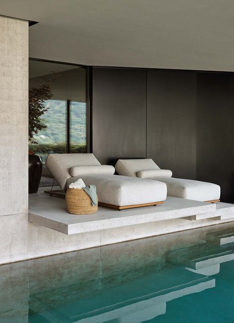 Pool Bed, Air Lounge, Lounge Bed, Indoor Swimming Pool, Material Bed, Indoor Swimming, Design Del Prodotto, Design Minimalista, Banquette