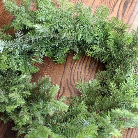 how to make a wreath using your leftover Christmas tree branches Wreath From Tree Trimmings, Christmas Tree Sprigs, Extra Christmas Tree, Christmas Tree Trimming, Tree Branch Decor, Make A Wreath, Christmas Decs, Floral Diy, Easy Christmas Wreaths