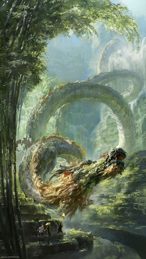 Chinese Dragon Art, 다크 판타지, Fantasy Places, Fantasy Creatures Art, Dragon Artwork, Mythical Creatures Art, Fantasy Art Landscapes, Fantasy Aesthetic, Fantasy Concept Art