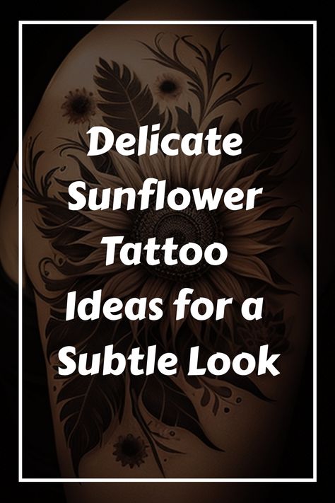 Discover the timeless beauty of sunflower tattoos! Whether you prefer a simple, small design or a stunning masterpiece, these tattoos are perfect for women seeking natural elegance. Let the vibrant colors and delicate petals of sunflowers adorn your body as a symbol of joy, happiness, and positivity. Embrace the sun's radiance with a sunflower tattoo that will brighten your day and inspire those around you. Find inspiration and ideas for your next ink masterpiece with our collection of stunning Black And White Sunflower Tattoo Sleeve, 3 Sunflower Tattoo Design, Sunflower With Dragonfly Tattoo, Forearm Tattoo Women Sunflower, Vintage Sunflower Tattoo, Bouquet Of Sunflowers Tattoo, Sunflower Flash Tattoo, Sunflower Hip Tattoos Women, Sun Cover Up Tattoo