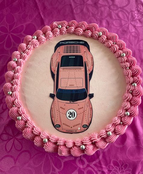 Pink birthday cake Porsche cake 20th birthday cam car girl porsche cake taart roze Porsche Cake Ideas, Porsche Birthday Cake, Cake 20th Birthday, Porsche Cake, 18th Birthday Cake For Girls, Pink Porsche, Birthday Girl Meme, Birthday Cake Pink, 14th Birthday Cakes