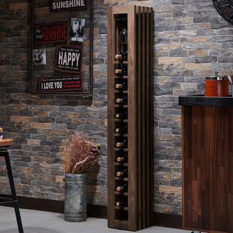 Union Rustic Shingleton 11 Bottle Floor Wine Bottle & Glass Rack & Reviews | Wayfair.ca Standing Wine Rack, Stemware Rack, Rustic Luxe, Wine Bottle Rack, Glass Rack, Reclaimed Oak, Rack Design, Bottle Rack, Wine Collection