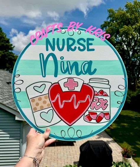 CraftsbyKrisH - Etsy School Nurse Appreciation Ideas, School Nurse Door Hanger, School Nurse Door Sign, Nurse Door Hanger, Nurse Door Sign, Doctor Sign, Nurse Door Hangers, School Nurse Appreciation, Nurse Practitioner Gifts