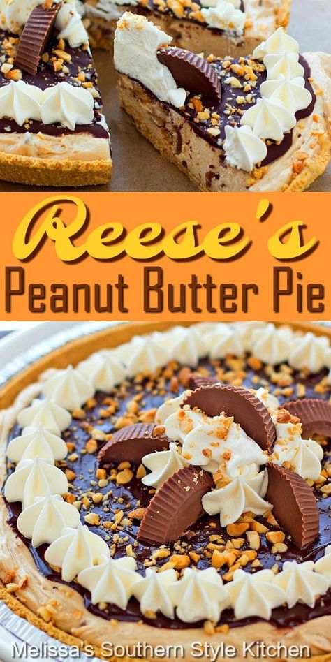 Reeses Peanut Butter Pie Recipe, Reeses Pie, Reese Peanut Butter Pie, Dessert Halloween, Pie Pie, Desserts Keto, Peanut Butter Desserts, Peanut Butter Pie, Food Breakfast