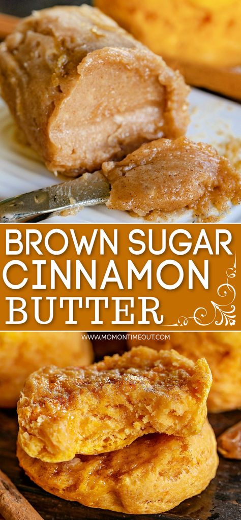 Flavored Butter Recipes, Butter Recipes Homemade, Compound Butter Recipe, Make Brown, Make Brown Sugar, Mom On Timeout, Flavored Butter, Cinnamon Butter, Compound Butter