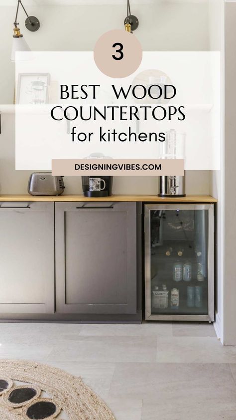 The 3 Best Types of Wood for Kitchen Countertops Maple Butcher Block Countertops, Wood For Kitchen, Wood Island Countertop, Wood Kitchen Counters, Kitchen Wet Bar, Butcher Block Wood, Type Of Wood, Wooden Countertops, Butcher Block Counter