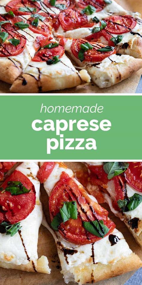 Tomato Mozzarella Pizza, Pizza Fresh Mozzarella, Tomato Basil Mozzarella Pizza, Margarita Pizza With Balsamic Glaze, Pizza With Mozzarella Balls, Caprese Pizza With Balsamic Glaze, Tomato And Mozzarella Recipes, Calzone Recipes, Fresh Mozzarella Recipe