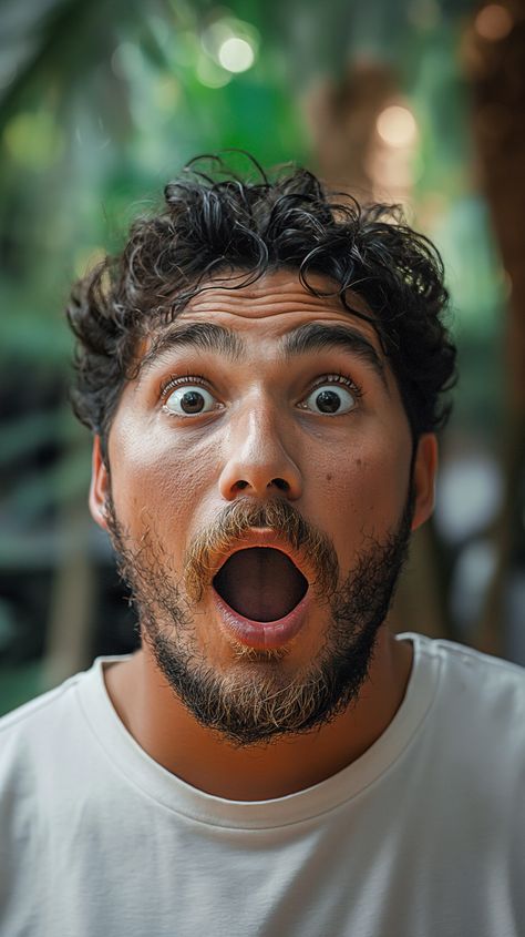 Astonishment in the Jungle: Capturing a Moment of Pure Surprise Surprised Facial Expression, Shrug Expression, Surprise Expression, Surprised Expression, Surprised Face, Surprise Face, Photoshop Projects, Face Pictures, Powerful Images