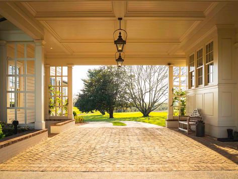 Laundry Mudroom, Classic Homes, Car Port, Porte Cochere, Country Houses, House Outside Design, Custom Home Designs, New Home Construction, Diy Room