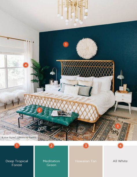 20 Dreamy Bedroom Color Schemes | Shutterfly Boho Master, Modern Bedroom Colors, Teenage Room Decor, Best Bedroom Colors, Bedroom Reveal, Bedroom Color, Bedroom Color Schemes, Bedroom Paint Colors, Dreamy Bedrooms