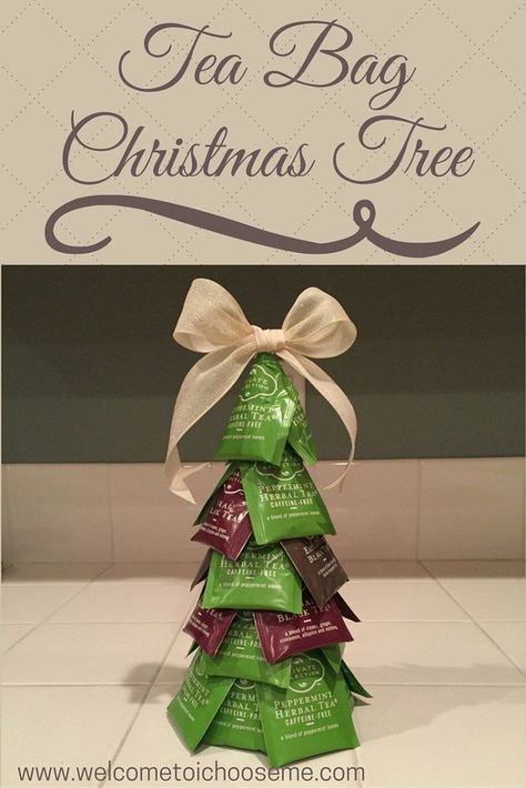 Tea Bag Christmas Tree - I Choose Me Learn how easy it is to make a Tree Bag Christmas Tree for the tea lover on your list. Download your Creativity Card and create your own giftable tree. I Choose Me, Tea Christmas, Christmas Tea Party, Christmas Gifts For Coworkers, Christmas Crafts For Gifts, Christmas Tea, Homemade Christmas Gifts, Diy Christmas Tree, Tea Bags