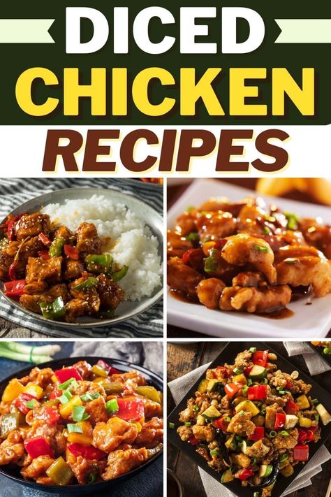 These terrific diced chicken recipes are wildly tasty and come together in no time. They're easy, super versatile, and family-friendly to boot. Dinner With Diced Chicken, Cube Chicken Crockpot, Cubed Chicken Dinner Ideas, Diced Chicken Slow Cooker Recipes, Chicken Cube Recipes Dinners, Easy Diced Chicken Recipes Dinners, Quick Cubed Chicken Recipes, Cooked Cubed Chicken Recipes, Chicken Cubes Recipes Easy