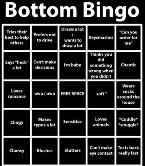 Bottom Bingo, Fill The Jars Template, About Me Template, Funny Charts, Character Sheet Template, Bingo Sheets, Bingo Template, Inappropriate Thoughts, Bingo Board