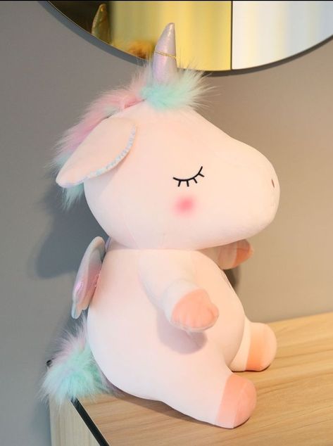 Unicorn Stuff Toy, Stuffed Toys Aesthetic, Boneka Unicorn, Soft Toys Aesthetic, Unicorn Teddy Bear, Cute Soft Toys, Unicorn Teddy, Unicorn Plushies, Elephant Soft Toy