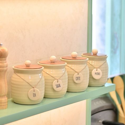 These Gorgeous Tea, Coffee & Sugar Jars are the perfect combination of Function and style. ☕️🍴 These canisters come with airtight lids to seal in the freshness 🛍️✨ Comes in different colors and styles 😍 Tea Coffee Sugar Jars, Tea Cafe, Coffee Jars, Beauty Corner, Indian Cooking Recipes, Tea Jar, Sugar Jar, Indian Cooking, Canisters