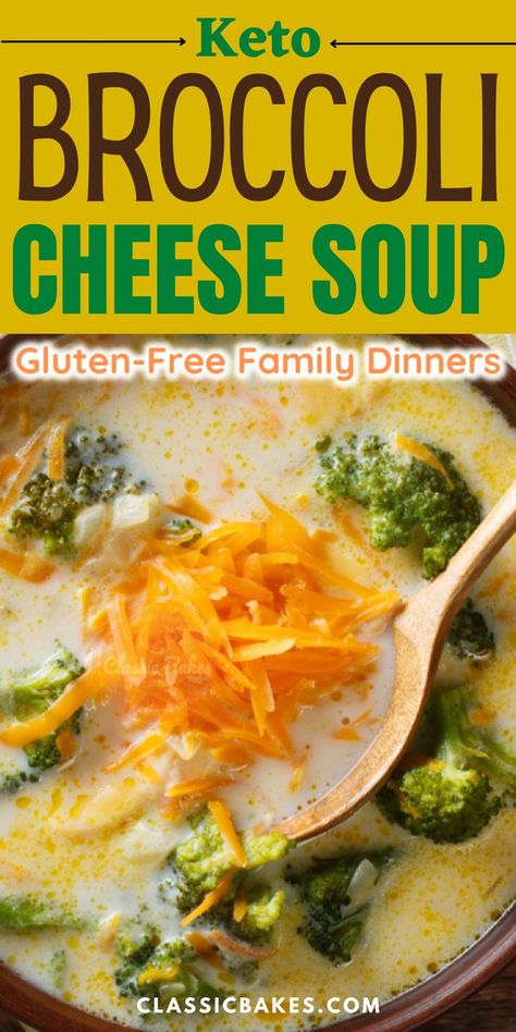 Gluten Free Broccoli Cheese Soup, Easy Broccoli Cheese Soup, Broccoli Cheese Soup Recipe, Broccoli And Chicken, Cheese Soup Recipe, Keto Broccoli Cheese Soup, Keto Broccoli, Chicken Bone Broth, Broccoli Cheese Soup Recipes