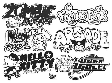 I will design y2k logo for your streetwear brand Alphabet Graffiti, Typographie Logo, Y2k Logo, Graffiti Doodles, Graffiti Stickers, Brand Ideas, Graffiti Alphabet, Graffiti Style Art, 카드 디자인