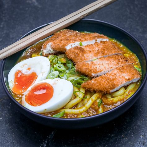 MOB Kitchen — Chicken Katsu Curry Udon Soup Aesthetic Ramen, Chicken Udon, Mob Kitchen, Crispy Chicken Breast, Udon Recipe, Udon Soup, Curry Udon, Chicken Katsu Curry, Katsu Curry