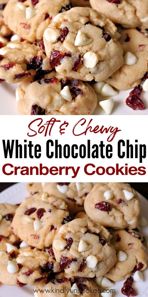 White Chocolate Chip Cookies With Cranberries, Recipes That Use Cranberries, The Best Soft And Chewy Cranberry White Chocolate Chip Cookies, White Cranberry Cookies, Orange Cranberry White Chocolate Cookies, Soft White Chocolate Cranberry Cookies, Paula Deen Cookie Recipes, Christmas Cranberry Cookies, White Choc Cranberry Cookies