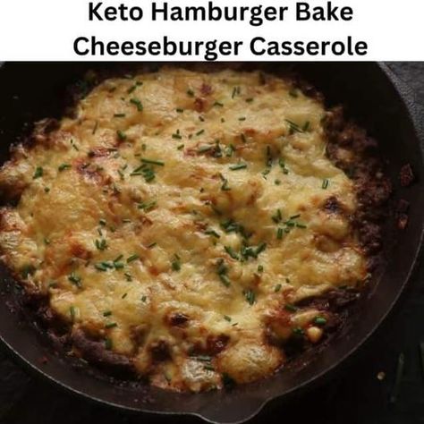 Keto Hamburger Bake Cheeseburger Casserole - EASY KETO RECIPES Keto Hamburger Meat Recipes, Hamburger Bake, Keto Cheeseburger Casserole, Low Carb Cheeseburger Casserole, Keto Hamburger, Cheeseburger Casserole Recipe, Keto Cheeseburger, Keto Meat, Macaroni Casserole