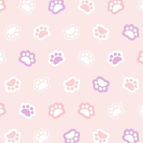 Seamless vector pattern with paw cat on a pink background Pink Cat Background, Cat Paw Background, Play Wallpaper, Paw Background, Paw Cat, Pink Paw Print, Pet Scrapbook, Cat Background, Pink Paws