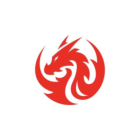 Dragon Simple Design, Dragon Icon Logo, Dragon Symbol Design, Red Dragon Logo, Dragon Logo Design, Geometric Dragon, Dragon Abstract, Dragon Crest, Dragon Emblem