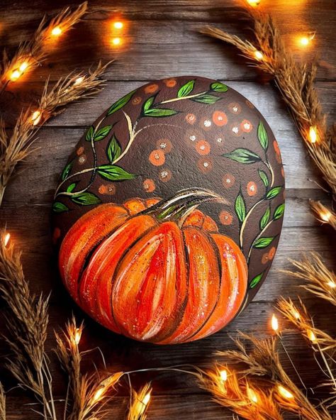 Fall Rock Painting, Fall Rocks, Rocks Painting, Fall Rock, Mushroom Paint, Halloween Rocks, Rock Ideas, Easy Doodles Drawings, Rock Painting Designs