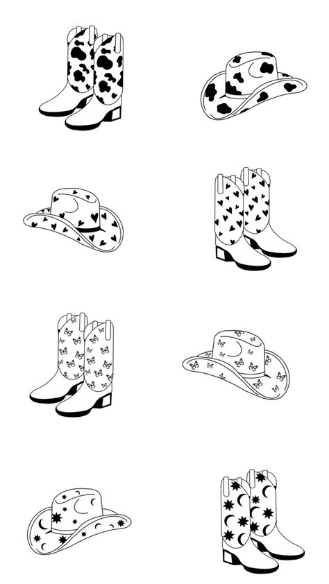 Cowboy cowboy hat cowboy boots illustation wallpaper trendy cute Cowboy Boot Flash Tattoo, Heart Cowboy Boot Tattoo, Cowboy Carter Tattoo, Minimalist Cowboy Boot Tattoo, Matching Cowboy Hat Tattoos, Cowboy Hat And Boot Tattoo, Cowboy Boot Embroidery, Cowboy Boots And Hat Tattoo, How To Draw Cowboy Boots