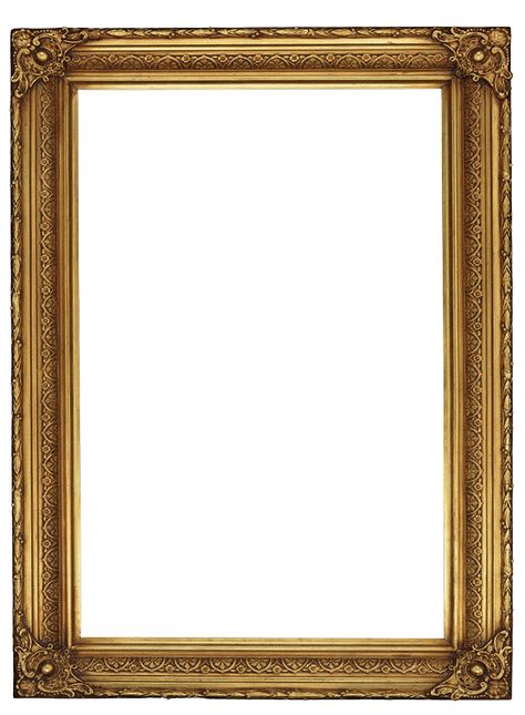 Classic Vertical Frame Transparent Simple Gold Frame, Frame Png, Esmod Paris, Frames Png, Golden Borders Frame, Eclectic Frames, Marco Vintage, King Frame, Victorian Frame Png