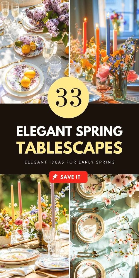 Explore 33 elegant spring tablescape ideas that showcase early spring style with a rustic touch. Incorporating blue and green hues, these designs are ideal for Easter celebrations and outdoor settings. Save this pin to your "Tablescape Inspiration" board and read the full article for more ideas. Spring Dinner Table Decor, Spring Table Settings Ideas, Spring Tablescapes Ideas, Spring Buffet, Spring Table Decorations, Blue And White Tablescapes, Tablescapes Ideas, Rustic Thanksgiving, Flowers Pastel