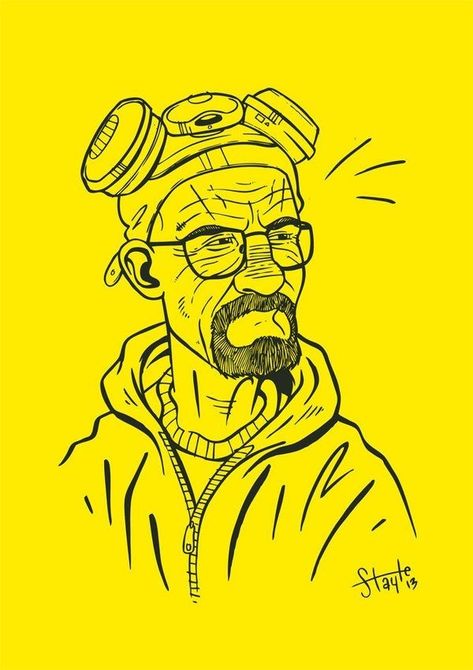 Breaking Bad Drawings, Breaking Bad Dibujo, Breaking Bad Drawing, Heisenberg Drawing, Walter White Drawing, Breaking Bad Tattoo, Pencil Art Love, Breaking Bad Art, Bad Drawings