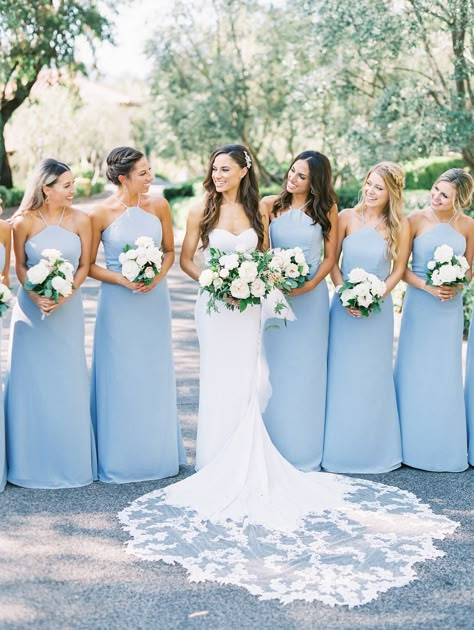 Light Blue Bridesmaid Dresses Long, Bridesmaid Dresses Long Blue, Casual Bridesmaid, Maroon Bridesmaid, Light Blue Bridesmaid Dresses, Light Blue Bridesmaid, Yellow Bridesmaid, Spaghetti Strap Bridesmaids Dresses, Blue Chiffon Dresses