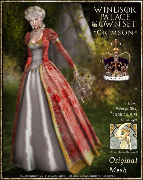 https://flic.kr/p/Gj5fTZ | Windsor Palace Gown Set-FF-Crimson-Promotional Art | Exclusive-Fantasy Faire 2018-April 19th Ts4 Medieval, Windsor Palace, Sims Memes, Sims 4 Hair Male, Sims Medieval, Disney Challenge, Cc Sims4, Sims 4 Cc Folder, Sims 4 Dresses