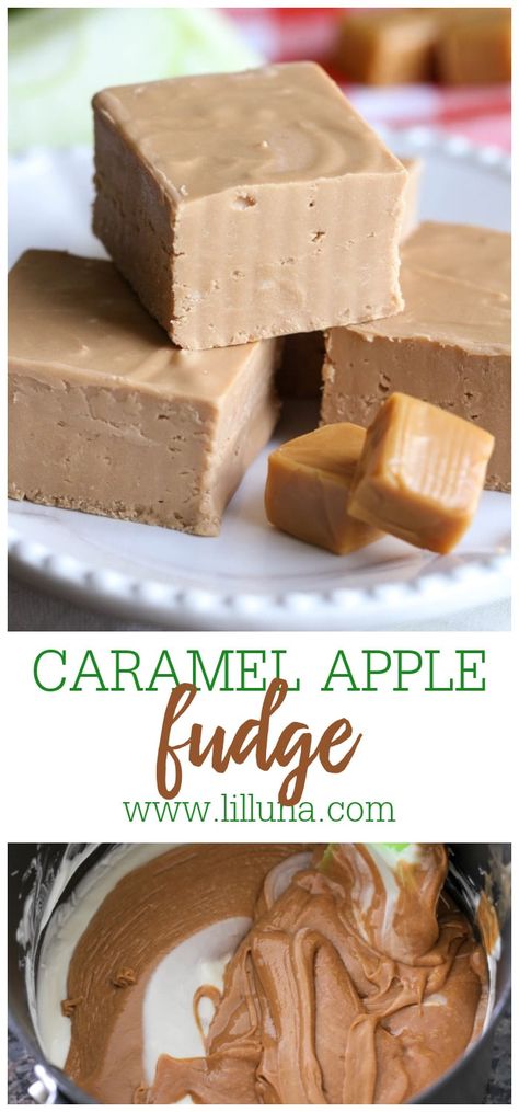 Sweet and creamy caramel apple fudge is SO quick and easy. It requires only 2 ingredients, and takes minutes to prepare! #caramelapplefudge #caramelapple #fudgerecipe #fudge Carmel Apple Fudge Recipe, Apple Frosting, Caramel Apple Fudge, Apple Fudge, Fantastic Fudge, Candy Truffles, Caramel Apple Pie, Homemade Fudge, Working Online