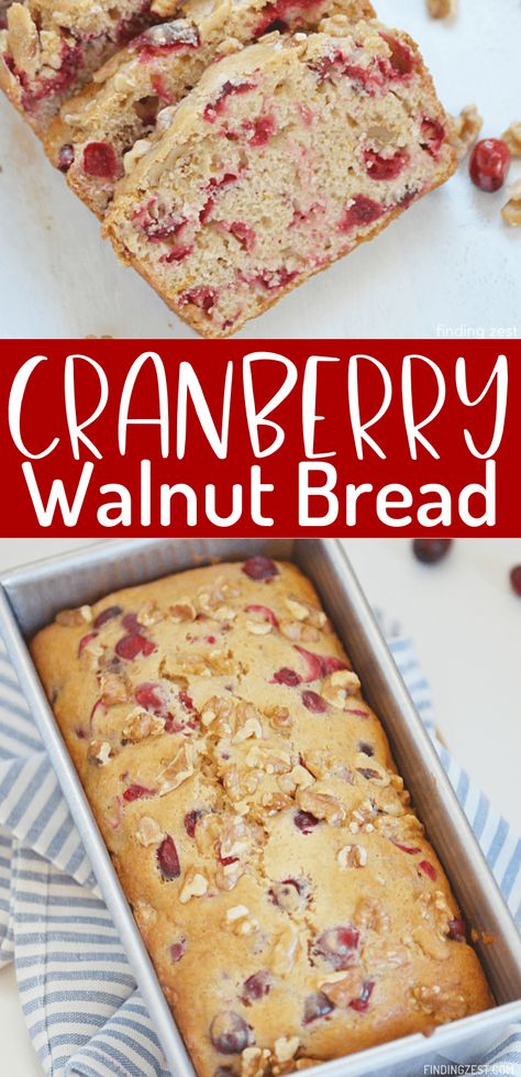 Cranberry Quick Bread Recipes, Cranberry Quick Bread, Cranberry Loaf, Cranberry Nut Bread, Fresh Cranberry Recipes, Walnut Bread Recipe, Cranberry Walnut Bread, Cranberry Bread Recipes, Bread From Scratch