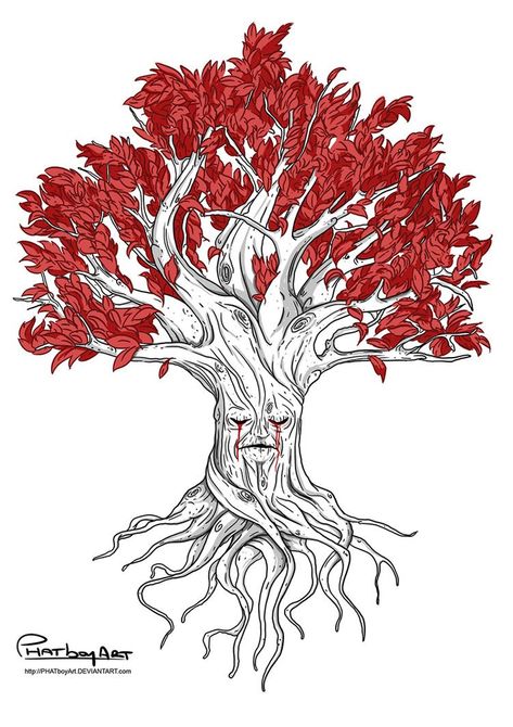 Weirwood Tattoo, Tree Flash Tattoo, Tree Revenants, Game Of Thrones Tree, Game Of Thrones Design, Game Of Thrones Drawings, Games Tattoo, Dessin Game Of Thrones, Game Of Thrones Tattoo