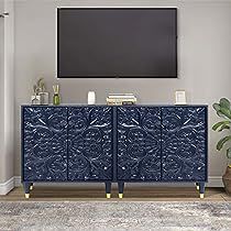 Blue Entryway Table, Flip Furniture, Unique Sideboard, Sideboards And Buffets, Storage Sideboard, Blue Sideboards, Furniture Upcycle, Luxury Storage, Entryway Cabinet