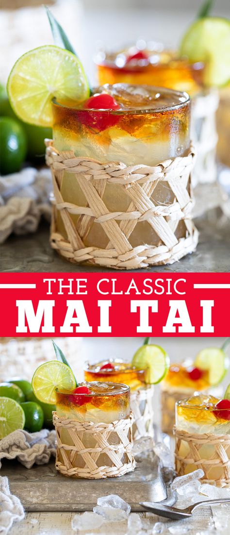 When it comes to tiki drinks, the classic Mai Tai is a favorite! Rum, lime juice, plus a hint of almond and orange make this tropical drink irresistible. #maitai #tikicocktail #tikidrink #classiccocktails Tropical Cocktail Recipes, Mai Tai Recipe, Mai Tai Cocktail, Best Summer Cocktails, Slice Of Lime, Tiki Cocktails, Tiki Drinks, Best Cocktail Recipes, Summer Cocktail Recipes