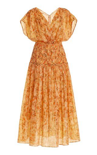 Long Dress Designs Gowns, Western Long Dresses, Latest Long Dresses, 50s Dress Up, One Piece Dress Western, Yellow Floral Cotton Skirt, Luxury Spring Printed Skirt, Cotton Floral Print Tiered Mini Skirt, Multicolor Cotton Mini Skirt With Floral Print