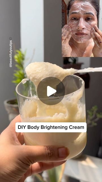 𝑩𝒆𝒂𝒖𝒕𝒊𝒇𝒖𝒍 𝒀𝒐𝒖 𝑻𝒊𝒑𝒔 on Instagram: "DIY full body brightening cream. Store the cream in your phrase for 4 to 5 days. Also, apply daily only for just for 15 minutes and wash with cold water. The cream gives you brighter skin. Remove dark spot, clear complexion. So try this and share with your friends if you have any query, then please ask me in the comment section Love to answer ❤️.
.
.
.
.
.
Follow for more.
#beauty #skincare #cream #reels" Face Cream For Clear Skin, How To Get Brighter Skin, Body Brightening, Diy Brightening Cream, Sudo Cream For Acne, Face Brightening Tips, How To Make Skin Lightening Cream, Best Skin Lightening Cream In India, Face Brightening