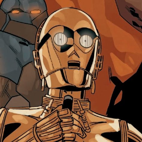 C-3po Star Wars, Star Wars Comic Pfp, C3po Drawing, Star Wars Comic Icons, Star Wars Profile Picture, C3po Art, Star Wars Pfp, Star Wars Painting, Star Wars Books